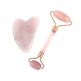 Rodillo de Cuarzo Rosa y Gua Sha Duo