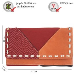 Cartera de mujer Sunsa. monedero de cuero. Cartera con protección RFID. Cartera sostenible hecha con retales de cuero. Cartera de mujer grande con muchos compartimentos para tarjetas de crédito: cartera/cartera para mujer, la mejor idea de regalo.
