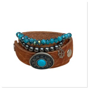 Leather bracelet set boho