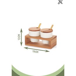 Bols à épices Joy Kitchen sur plateau flottant en bois - lot de 2