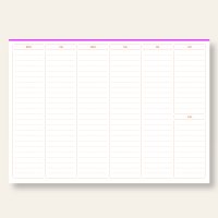 Risografie Weekly Planner - Neon Pink - Abusreißblock - Din A4