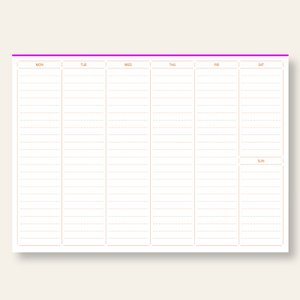 Risography weekly planner - Neon Pink - Abusreißblock - DIN A4