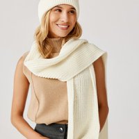 Scarf - 100% merino wool COCO - OFF WHITE