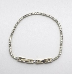 Bracelet, tennis bracelet stainless steel with zirconia