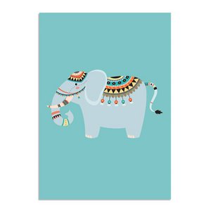 Olifant - Indianen Stijl  - Kinderkamer poster