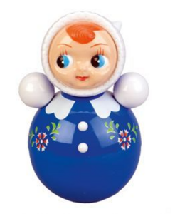 Retro doll Tumbler-roly poly blue XL 24cm.