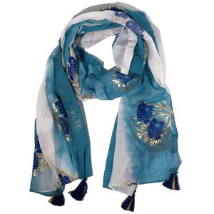 Nomad Sari - Pareo - 180x50cm - Aqua Fish - Azul del Mar