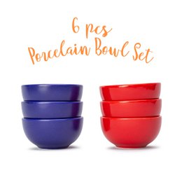 Kleine dekorative Porzellanschalen, 6er-Set, Matrix-Stil, 8 cm
