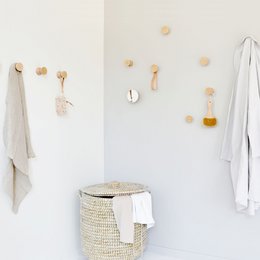 Round Beech Wood Wall Hook / Knob