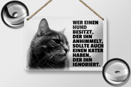 Tin sign saying 18x12cm dog heavens to hangover ignores decoration