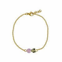 Bracelet Jasper Heart & Chalcedony - Gold