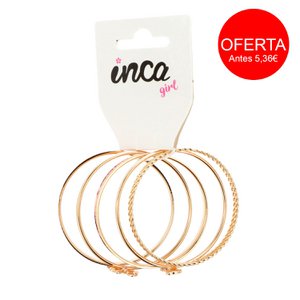 Set mit 5 starren Kinderarmbändern – Hase und Schmetterling – Rosa