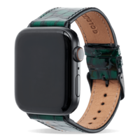 Apple Watch armband MILANO design groen (adapter zwart)