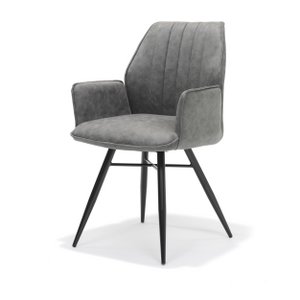 Armstoel Clark zwart Stof Soft Steel