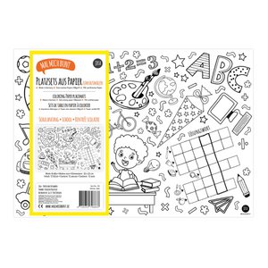 12 Ausmal-Platzsets aus Papier (Motiv Schulanfang)