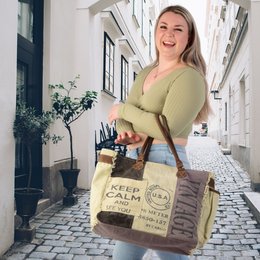 Bolso Sunsa vintage. Bolso de fin de semana. Compradores de época. Bolsa de baño/bolsa de deporte XXL. Bolso bandolera lona con piel