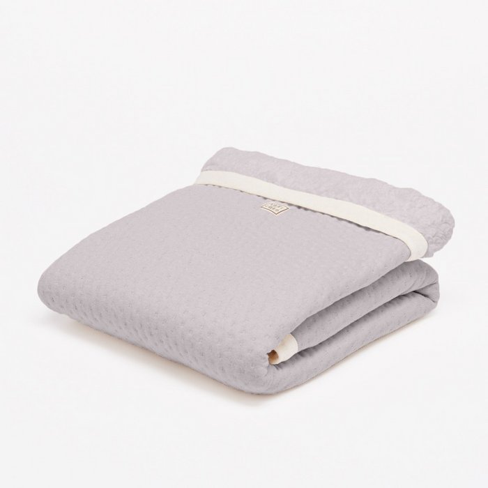 Ledikantdeken winter light grey - Soft Dots