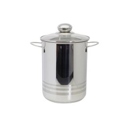 Stainless steel asparagus cooker with lid, 4 liters, Elo Brillant. Designed for cooking asparagus, this durable stainless steel pot features a lid to retain heat and flavor. Its 4-liter capacity is suitable for preparing multiple servings.