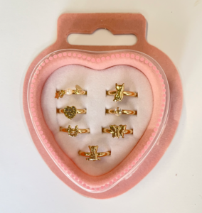 Kinderringen in hartje doos 7 st.