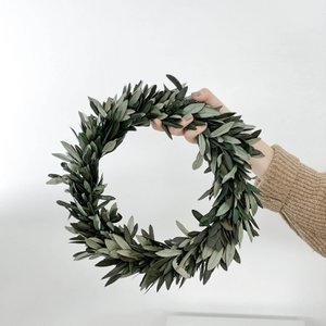 Preserved olive branch wreath - up to three bunches in one wonderful wreath