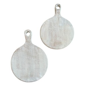 WHITE WOOD ROUND CHOPPING BOARD