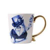 Tasse Katze mit Hut gold
