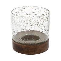 Candle holder bubble glass H13D13 Black