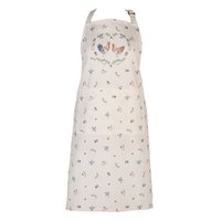 Kitchen apron 70x85 cm beige blue cotton chicken and rooster bbq apron