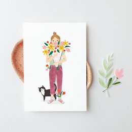 Postkort | Blomsterpige
