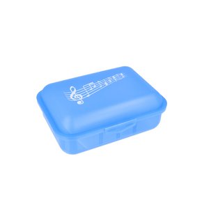 Brotdose mit Klickverschluss und Notenaufdruck, 3 Farben - Farbe: blau