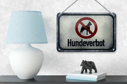 Tin sign notice 18x12cm dog dog ban decoration