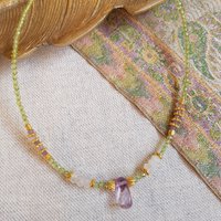 Peridot, Amethyst Necklace - Venuka