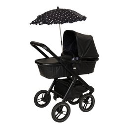 Bellasol - Parasol barnevogn/buggy universal - Speciel UV-bestandig belægning - Prikker med flæse - 1 års garanti