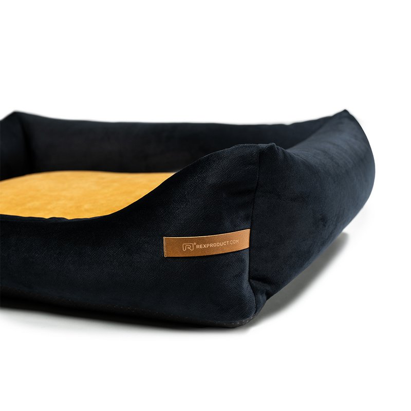 Cama para perros "Otto" negra con colchón ortopédico