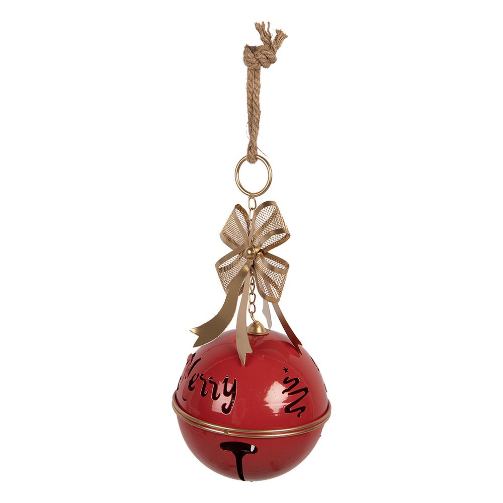 Kerstdecoratie Beeld Bel Ø 18x38 cm Rood Metaal