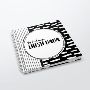 Invulboek SilliBeads - Jij bent mijn liefste mama - Hardcover Wire-o (REEKS ZWART/WIT)