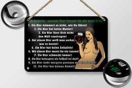 Tin sign Pinup 18x12cm 10 reasons beer is better than woman decoration