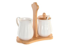 ZUCKERSCHALE SET 3 BAMBUS PORZELLAN 19,5X10,5X19 PC202297