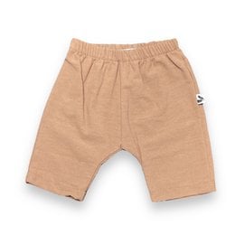 Tan baby pants with elastic waistband, suitable for infants and toddlers. Made of soft, comfortable material. Available in sizes 44, 50, 56, 62, and 68.