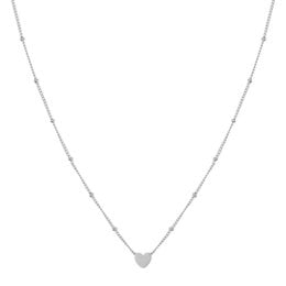 Delicate silver necklace with a closed heart charm. Available in silver and gold colors for adults and children.