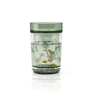 Glitzerbecher "Gans" mintgrün