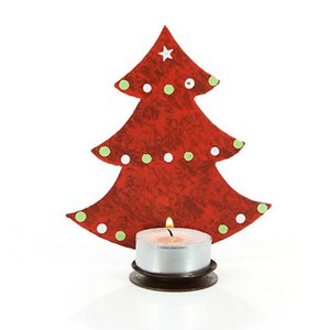 Tealight holder Christmas tree, Christmas decoration red