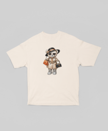  Oversized t-shirt featuring a cute bear graphic in various colors and sizes. Made of soft, comfortable material. Suitable for casual wear.