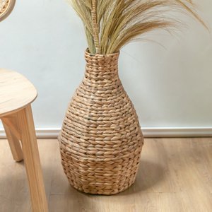 Geweven Boho Vaas DAYANA naturel gemaakt van Waterhyacint