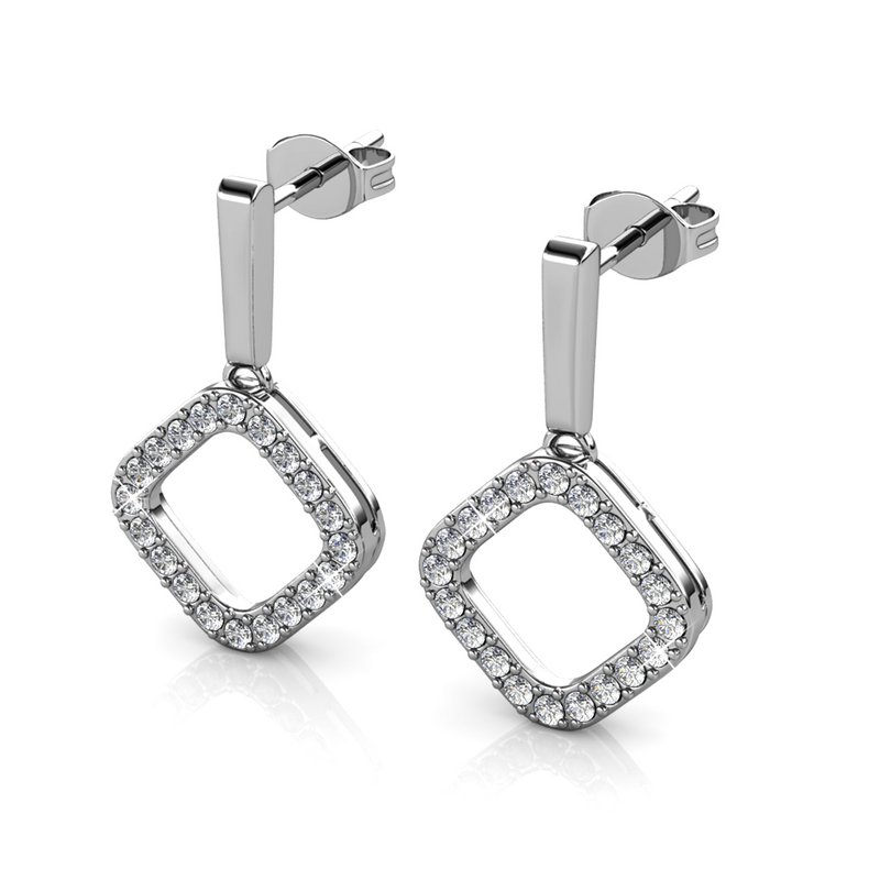 Irina Earrings - Silver and Crystal