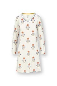 Dana Long Sleeve Nightdress Tanaka White