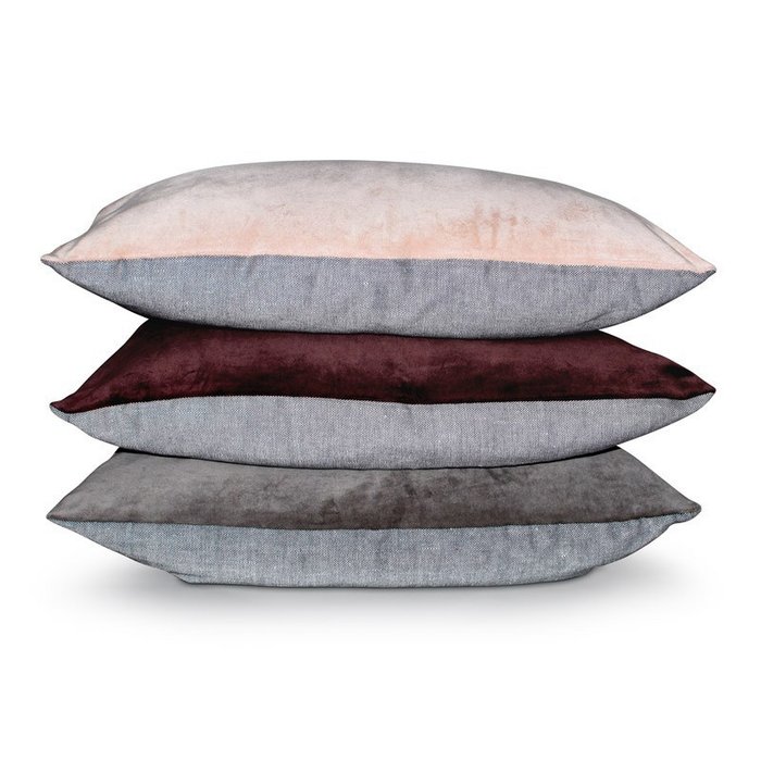 kussen velours dark grey