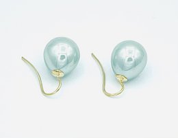 Pearl earrings classic jade green gold plated
