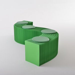 Foldable Paper Bench - Green