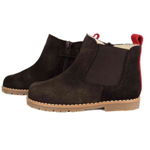 Gefütterte Chelsea Kinderstiefel Leder dunkelbraun